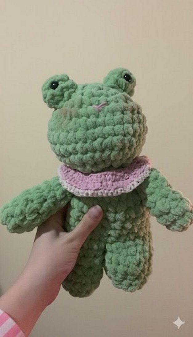 Pastel Yeşil Peluş Kurbağa Oyuncak - Görsel 2