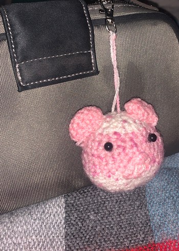 Pembe Örgü Bohem Anahtarlık - Görsel 5