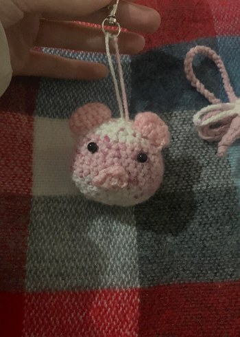 Pembe Örgü Bohem Anahtarlık - Görsel 4