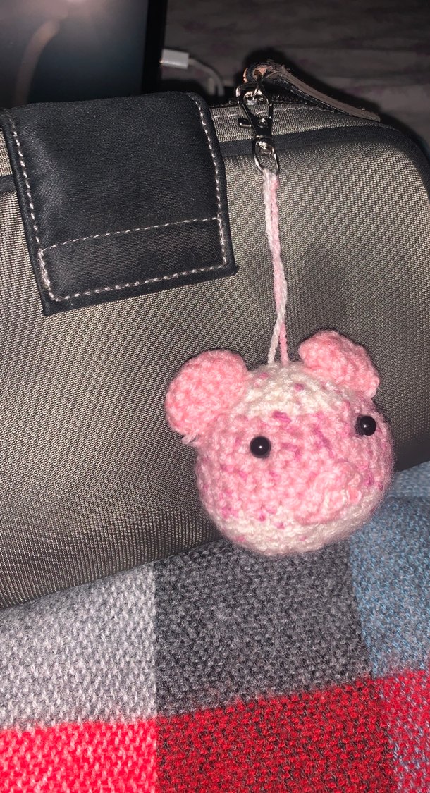 Pembe Örgü Bohem Anahtarlık - Görsel 5