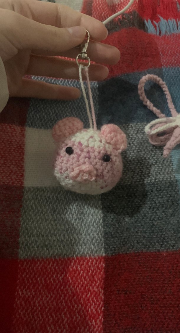 Pembe Örgü Bohem Anahtarlık - Görsel 4