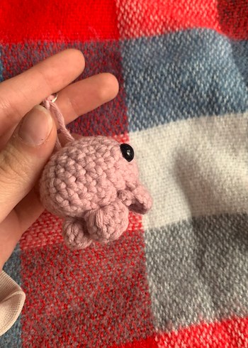 Pembe Örgü Bohem Anahtarlık - Görsel 2