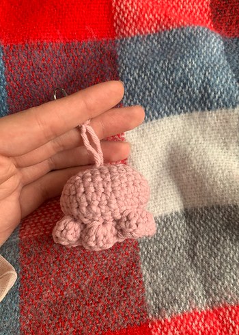 Pembe Örgü Bohem Anahtarlık - Görsel 3