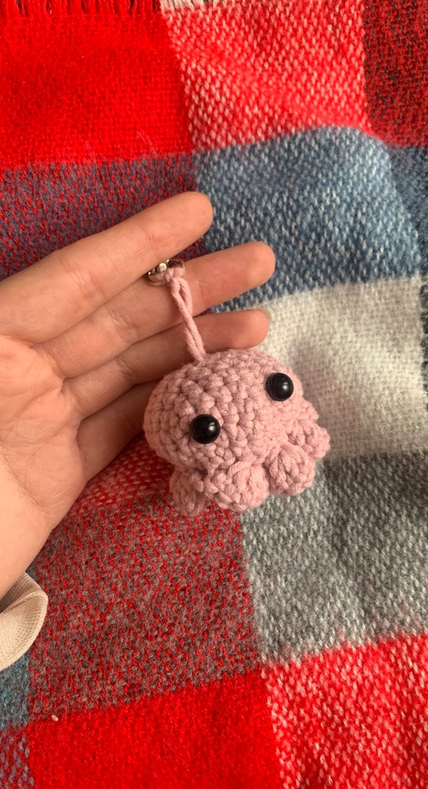 Pembe Örgü Bohem Anahtarlık - Görsel 4