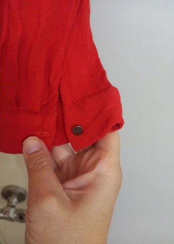 xl Beden kırmızı Renk lcwaikiki Kırmızı V Yaka Kadın Gömlek