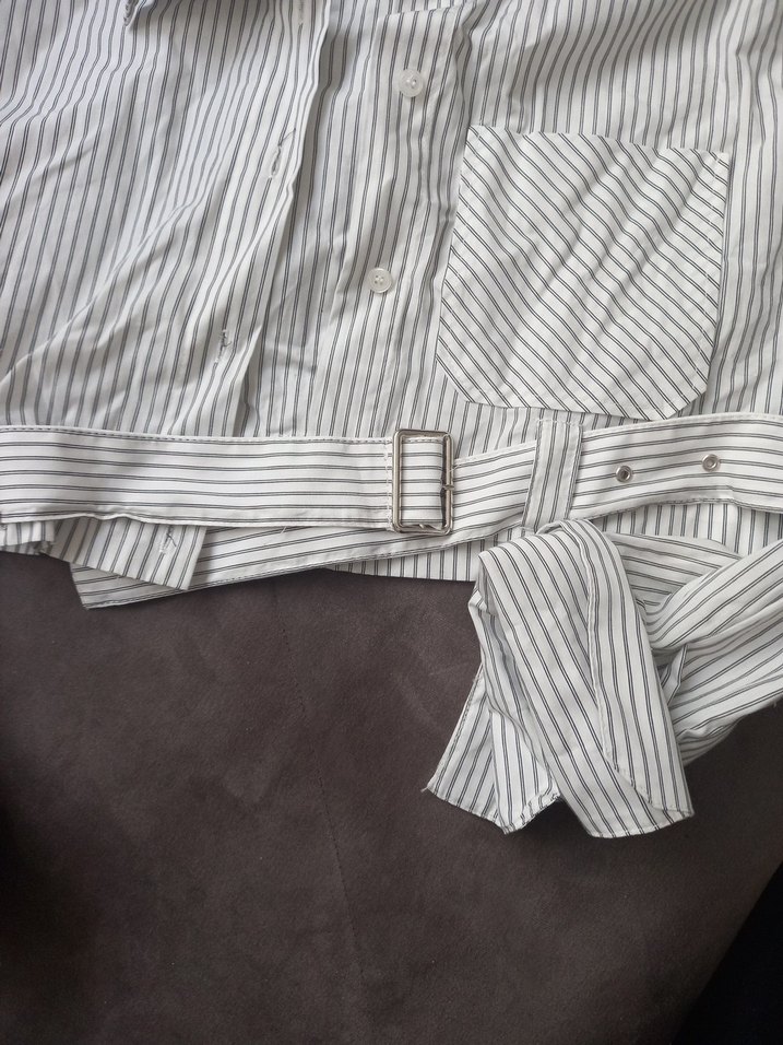 zara Çizgili Crop Gömlek — görsel 5/6