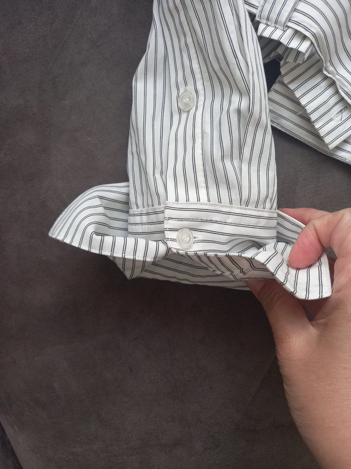 zara Çizgili Crop Gömlek — görsel 4/6
