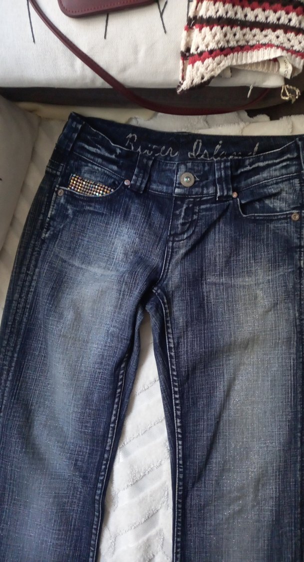river ısland diamond Mavi Yıkamalı Denim Jean — görsel 3/12