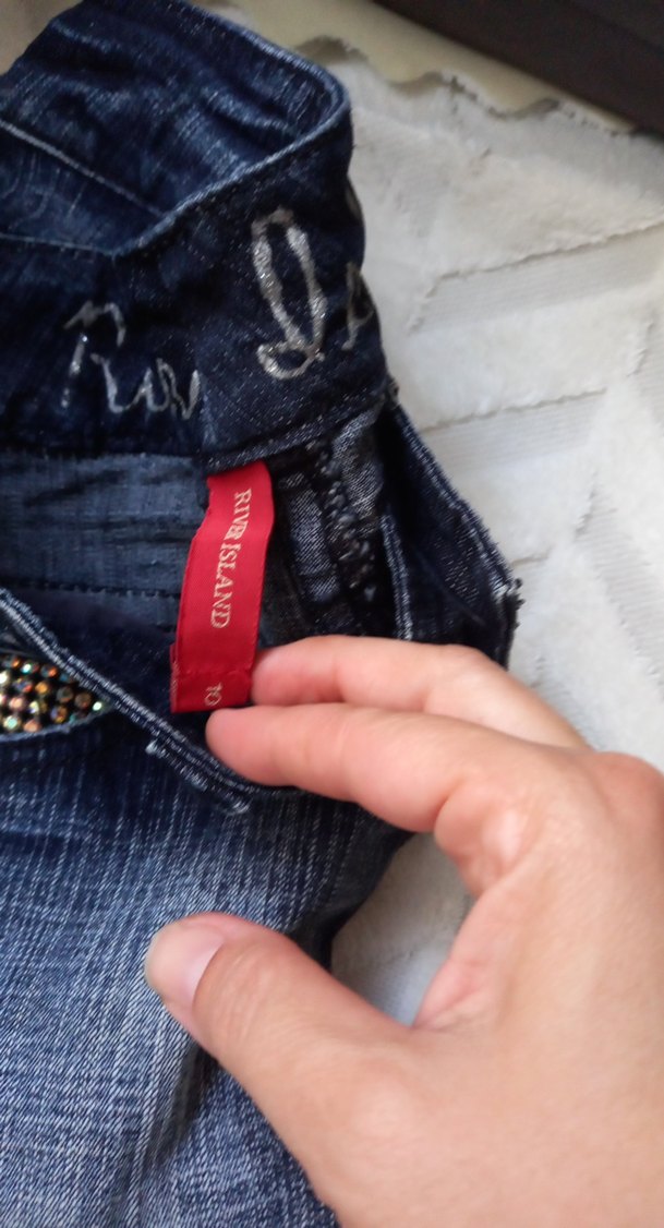 river ısland diamond Mavi Yıkamalı Denim Jean — görsel 11/12