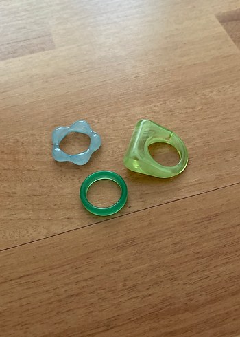 Diğer Pastel Yeşil Elastik Kadın Yüzük Seti