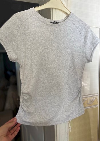 xl Beden Gri Kadın Kısa Sweatshirt Uzun Kollu