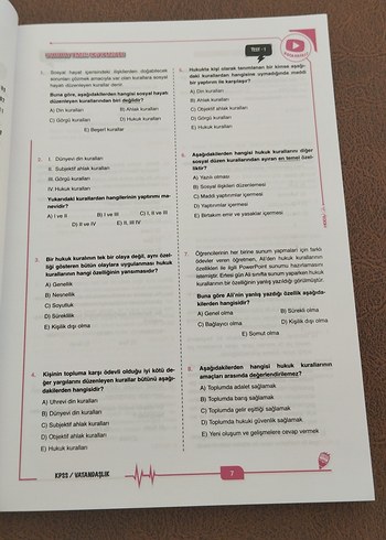 Beden Renk 2024 KPSS Vatandaşlık Soru Bankası Tamamı Çözümlü
