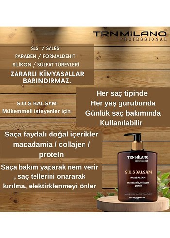 TRN Milano  Kollajen Protein Durulanmayan  Saç Maskesi  500 ml - Görsel 2