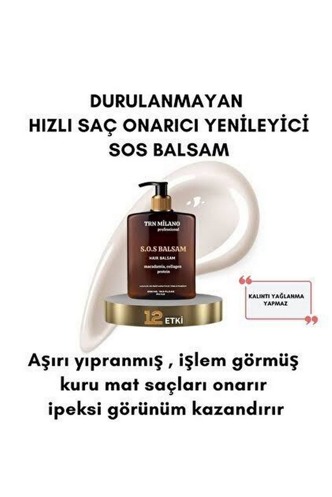 TRN Milano  Kollajen Protein Durulanmayan  Saç Maskesi  500 ml - Görsel 3