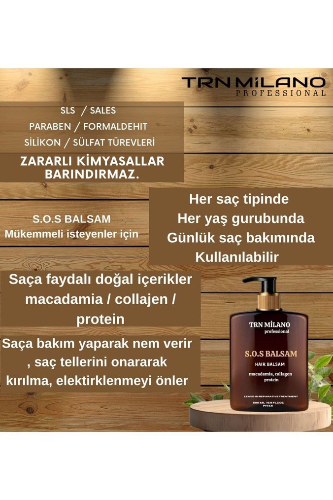 TRN Milano  Kollajen Protein Durulanmayan  Saç Maskesi  500 ml - Görsel 2