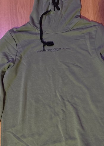 Diğer Yeşil Kapüşonlu Kadın Sweatshirt