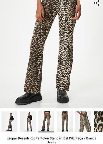 Koton Leopar Desenli Kadin Flare Pantolon Koton