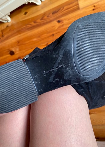 Kadın siyah Süet Dizüstü Botlar - Görsel 6