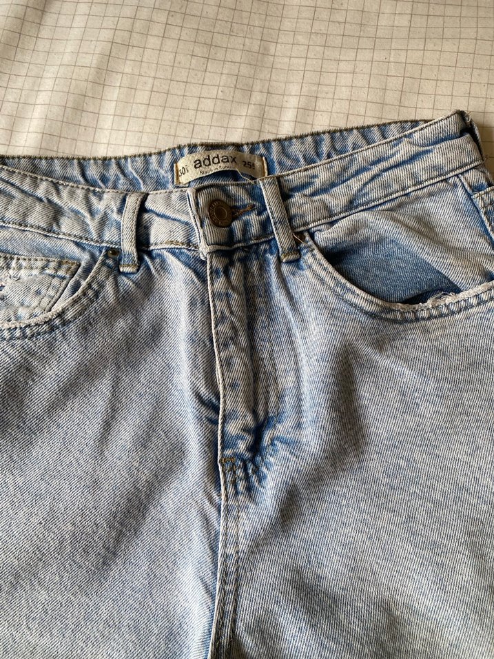 Geniş Kesim Midi Boy Yırtık Kot Pantolon - Görsel 3