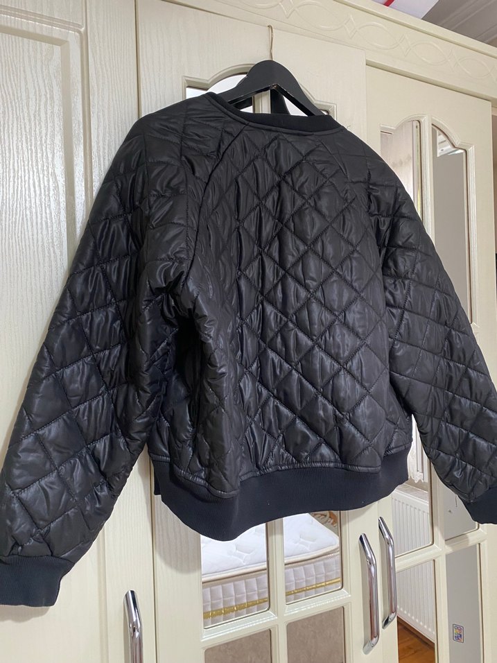 Düğmeli Siyah Deri Kadın Ceket - Görsel 3