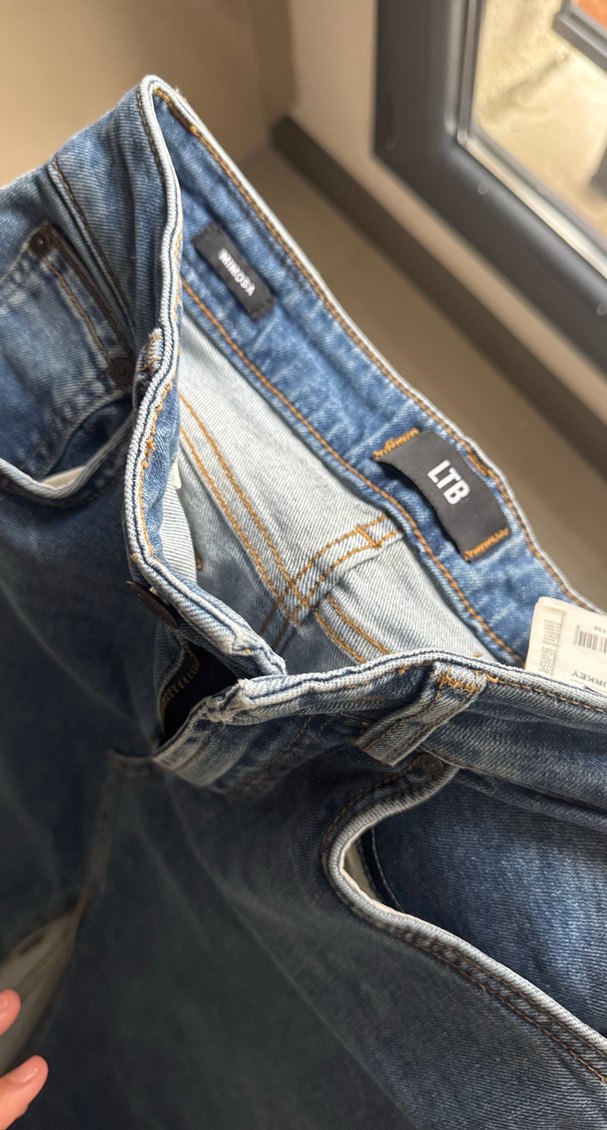 Lacivert Kadın Kemerli Denim etek - Görsel 2