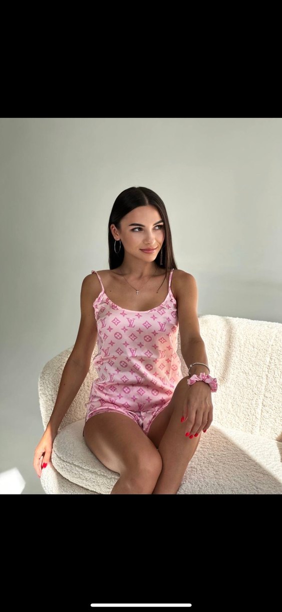 Pembe Bağlama Desenli Mini Kadın Pijama Takımı - Görsel 3