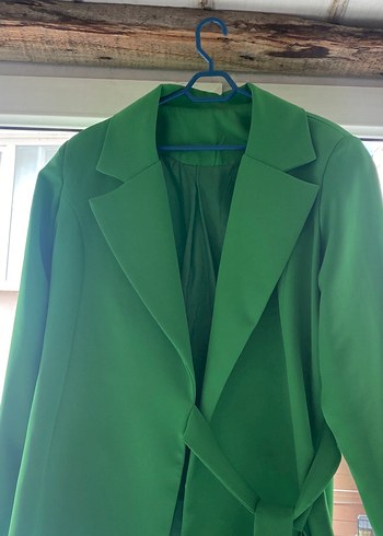 38 Beden Yeşil Drapeli Kadın Blazer Ceket
