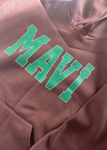 Kahverengi Kapüşonlu Kadın Sweatshirt - Görsel 2