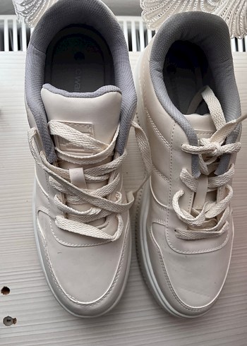 Beyaz Kadın Sneakers Stiletto Topuklu - Görsel 2