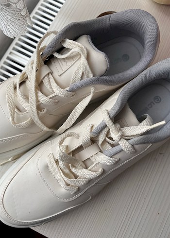 Beyaz Kadın Sneakers Stiletto Topuklu - Görsel 4