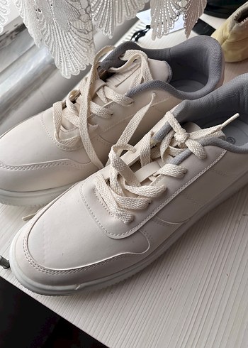 Beyaz Kadın Sneakers Stiletto Topuklu - Görsel 3