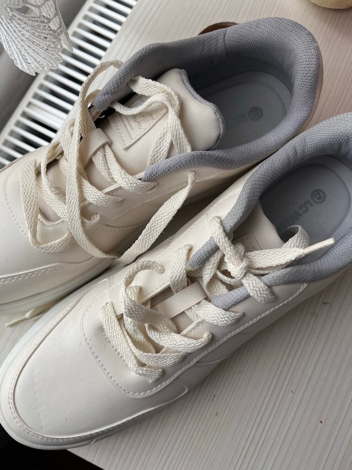 Beyaz Kadın Sneakers Stiletto Topuklu - Görsel 4