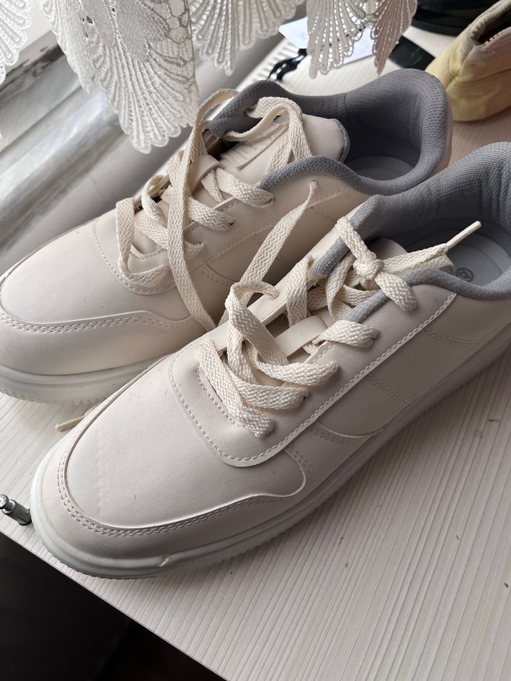 Beyaz Kadın Sneakers Stiletto Topuklu - Görsel 3