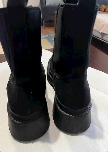 Siyah Süet Platform Topuklu Kadın Bot - Görsel 4