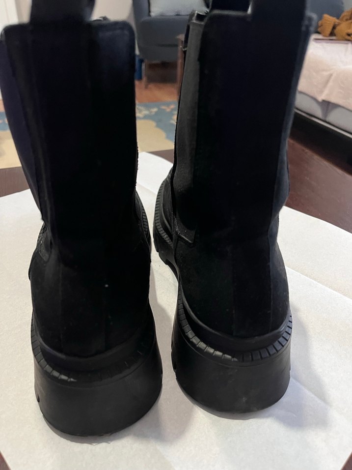 Siyah Süet Platform Topuklu Kadın Bot - Görsel 4
