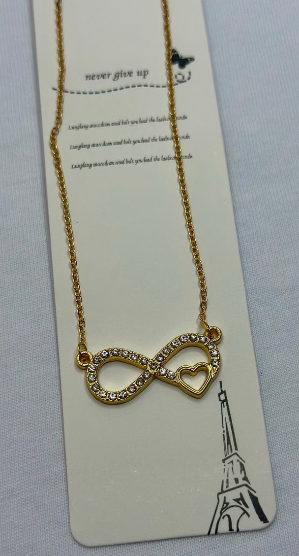 Zincir Detaylı Altın Renk Minimalist Kolye - Görsel 2