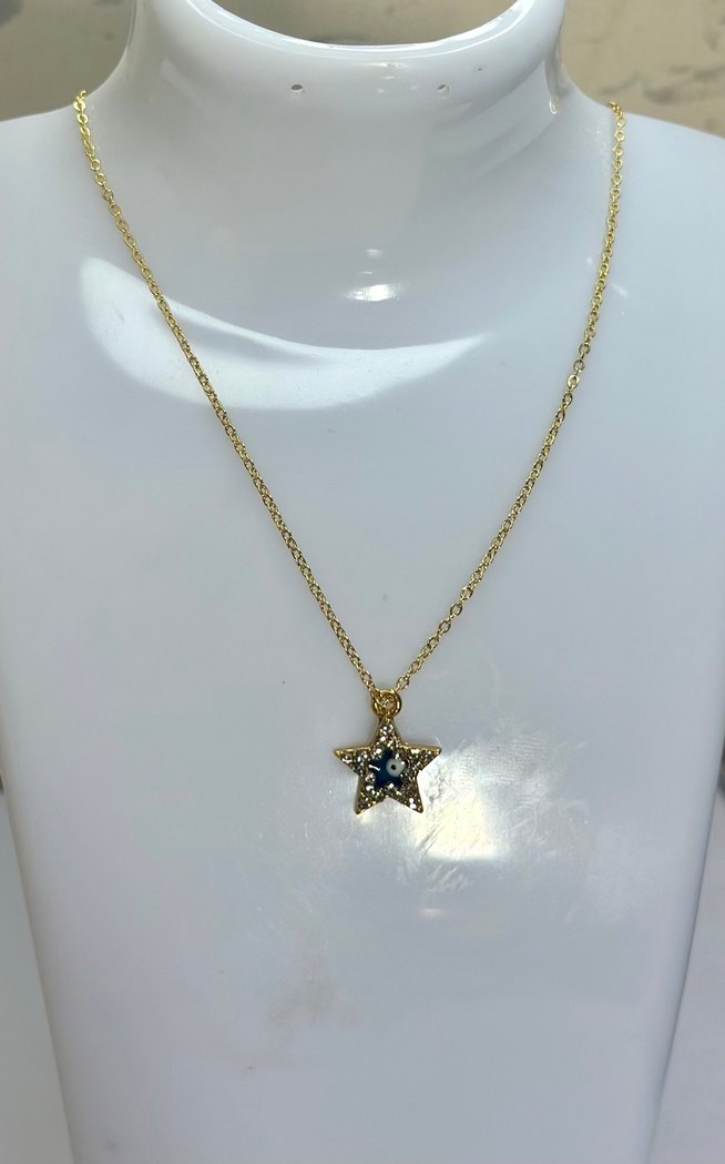 Altın Renk Zincir Detaylı Midi Kolye - Görsel 3