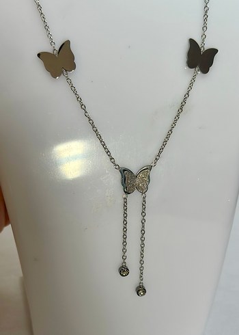Uzun Zincirli Kelebek Detaylı Bohem Kolye - Görsel 3