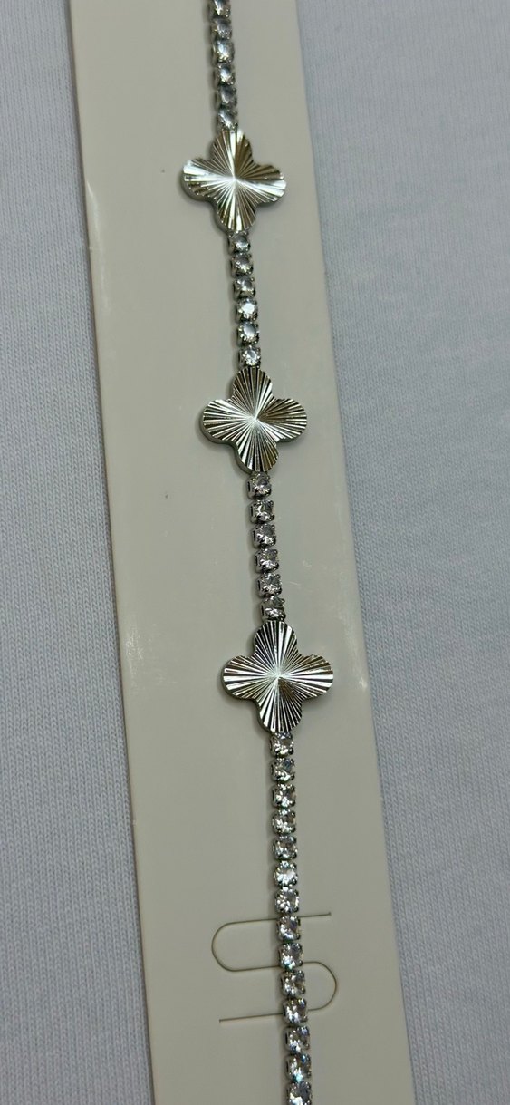 Çiçek Desenli Zincir Detaylı Kadın Bileklik - Görsel 2