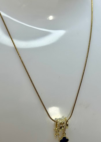 Zincir Detaylı Altın Renk Midi Kolye - Görsel 3