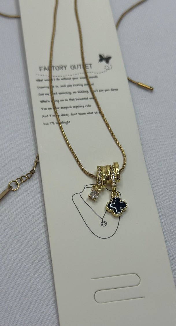 Zincir Detaylı Altın Renk Midi Kolye - Görsel 2