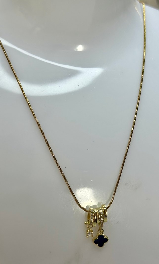 Zincir Detaylı Altın Renk Midi Kolye - Görsel 3