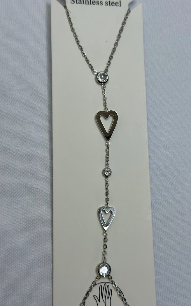 Beyaz Kalpli Kadın Zincirli El Aksesuarı - Görsel 2