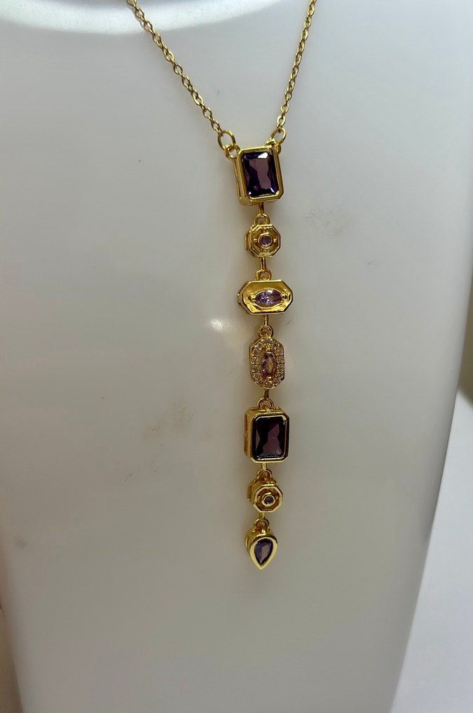 Uzun Zincir Detaylı Altın Renkli Bohem Kolye - Görsel 3