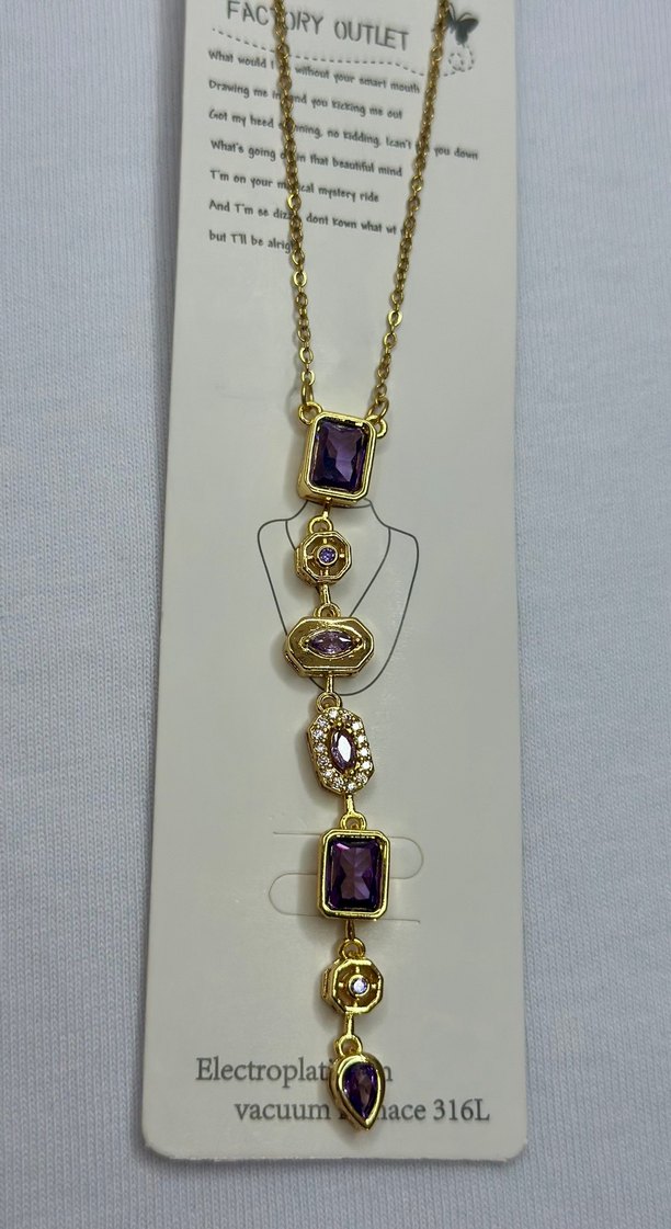 Uzun Zincir Detaylı Altın Renkli Bohem Kolye - Görsel 2