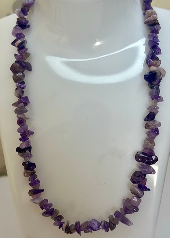 Mor Taşlı Midi Bohem Kolye - Görsel 3