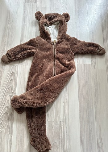 Kahverengi Peluş Bebek Tulumu - Görsel 2