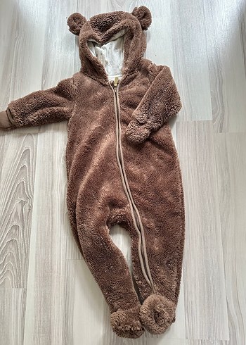 Kahverengi Peluş Bebek Tulumu - Görsel 3