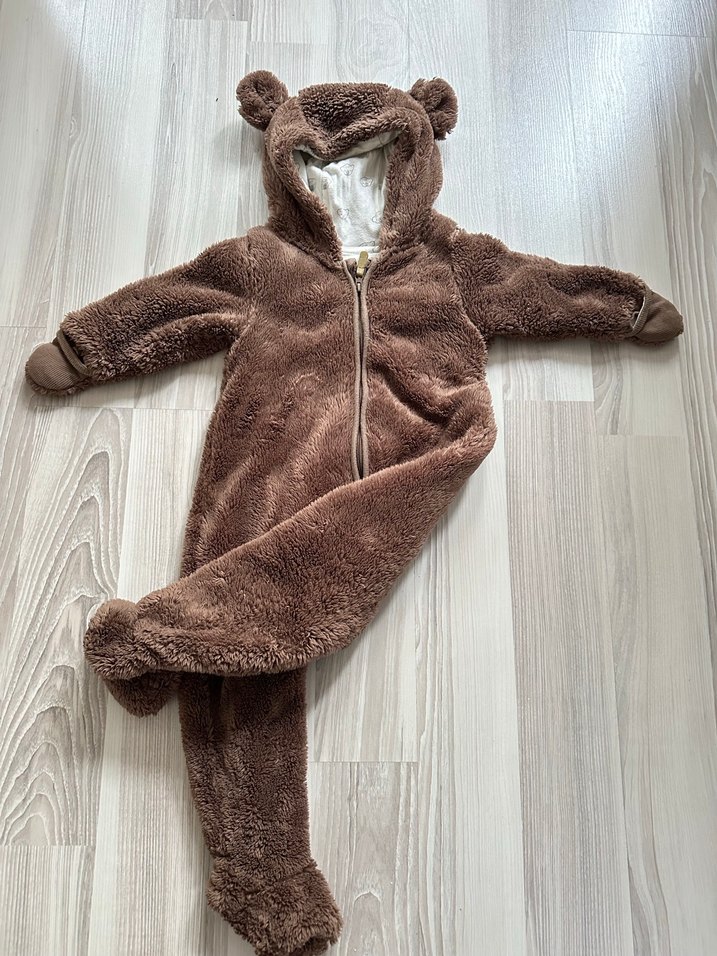 Kahverengi Peluş Bebek Tulumu - Görsel 2