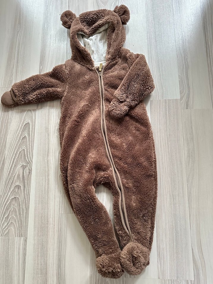 Kahverengi Peluş Bebek Tulumu - Görsel 3